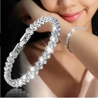 Luxury Roman Crystal Geometric Chain Bracelets for Women Trendy Goth Full Rhinestone Charm Bangles Wed Jewelry Accessories