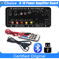 D10 Digital Bluetooth Amplifier Board 110V 220V 12V Subwoofer D 10 Dual Microphone Karaoke Amp Speaker Home Theater DIY BASS AMP