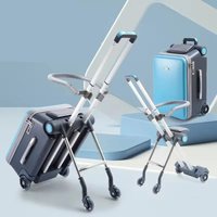 Suitcase with Seat for Kid Rest Stroller Travel 2in1 Multi-functional Rolling Luggage 20inch Carry on Trolley Case Bag for Child