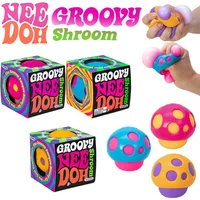 Needoh Groovy Shroom Squish Ball Retro Mushroom Fidget Squeeze Toy Stress Anxiety Relief Calm Down Desk Toy Desk Accompany Gift