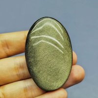 Real Obsidian Silver And Golden Gem Gold Sheen Palm Stone Oval Toy Hot Compress Crystal Gemstone For FengShui Healing Meditation
