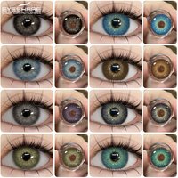 EYESHARE 2 Stück blau-grüne Kontaktlinsen, jährlich, neue farbige Linse, braun, modisch, kosmetisch, graue Augen, Linse, schöne Schüler, jährlich