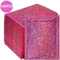 100Pcs Rose Bubble Envelopes Bags for Shipping Bags Bubble Mailer Padded Packaging Waterproof Packaging Bag Thicken Postage Bag