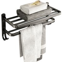 Non perforated towel rack, bathroom storage rack, wall mounted storage, bathroom towel rack, black bathroom rack