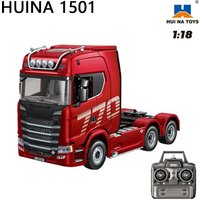 HUINA 1501 770S Alloy Tractor 19CH RC Truck 1/18 2.4G Remote Control Engineering Trailer Truck with Light and Sound Toys