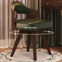 Retro style rotating dressing stool, solid wood dressing chair for girls' bedrooms, office chair, writing chair, backrest chair