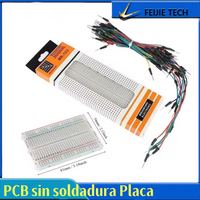 MB-102 Placa de pruebas 400/830 puntos PCB sin soldadura Placa de pan Cable de puente Placa prototipo DIY para Kit Arduino