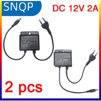 2pcs DC12V 2A EU Plug Power Adapter Waterproof For CCTV Security Surveillance AHD Camera Charger NVR DVR Input AC100V-240V