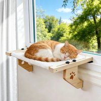 Creative Wooden Frame Cat Window Hammock Paw Print Detachable Durable Design Comfortable Furniture for Cats Pet Daily Supplies