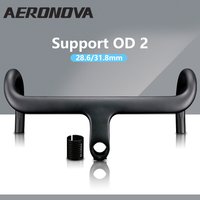 No Logo Bicycle Integrated Carbon Handlebar Road OD2 28.6/31.8mm Racing Bike Speed Handlebar with Stem 400/420/440mm Handle Bar