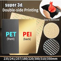 Dwustronna płyta z włókna węglowego PET + stal sprężynowa PEI, magnetyczna płyta robocza PEI 180/220/235/310/350 do podgrzewanego stołu Ender 3 P1P - ulepszenie
