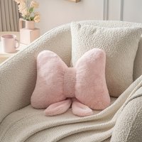 Cute Bow Pillow - Soft, Hand Washable, Pink/White/Black. Perfect Decor & Gift for Bedroom, Sofa, Halloween, Easter, Christmas!
