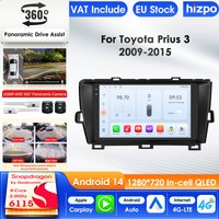 Hizpo 2 Din Autoradio für Toyota Prius XW30 2009-2015 Audio-Multimedia-Player Android Auto GPS Carplay WIFI FM RDS Autoradio AI 9 Zoll Intelligenter Bildschirm QLED-Display Automotive Head Unit