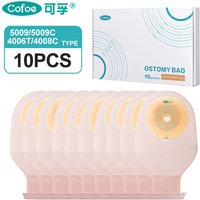 Cofoe 10pcs/box Ostomy Bags 450ml Drainable Reusable Colostomy Bag Double Adhesive Leakproof Ostomy Bag with Clip Closure
