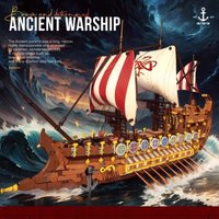 2073 PCS New Building Blocks Ancient Warship Retro Roman Warship Assembly Model Warship Boy Puzzle Creative Toy Birthday Gift