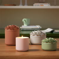 Nicole Candle Jar Concrete Silicone Mold Reusable Candle Refill Mold Camellia Candle Vessel Mold for Gypsum and Jesmonite