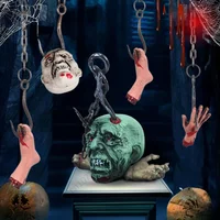 Halloween Horror Props Chain Hook Hand Hook Foot Hook Head Haunted House Secret Room Scene Yard Decoration Horror Decoration