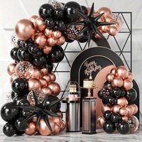 120pcs Black Metallic Rose Gold Latex Balloons Garland Arch Kit for Wedding Birthday Anniversary Babyshower Party Decor Supplies