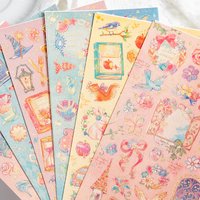 Romantic Fantasy Beautiful Fairy Tale World Princess Flower Sticker Handbook Material Decoration Pearlescent Bronzing Sticker