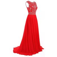 Customized A Line Women Evening Dresses Chiffon Sequins Crystal Prom Party Gowns Court Train Formal Occasion Bridesmaid
