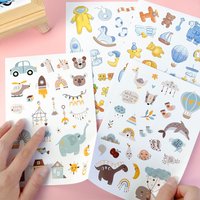 4 Sheets 178PCS Kids Cute Stickers Vinyl Water Bottle Stickers Baby Growth Record Handbook Stickers Album Decoration Stickers