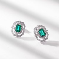 ALLNOEL 925 Sterling Silver Stud Earring 4*6mm Lab Created Emerald Classic Anniversary Gifts Fine Jewelry May Birthstone