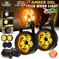 CO LIGHT New 4 Inch LED Work Light Pods With Yellow DRL Spot Fog Lights for off-road use Trucks SUV Motorcycle ATV Boat 12V 24V