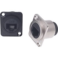 D Type RJ45 Connector CAT6 Female to Female Metal RJ45 Socket Panel Mounting Black Silvery image 4