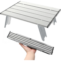 Mini Camping Table Ultralight Portable Aluminum Alloy Outdoor Table Roll-Up Folding Table for Backpacking Picnic BBQ