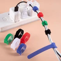Cable Ties 20cm Hook and Loop Straps 50pcs, Wire Organizers for Computer TV Electronics, Reusable Fastening