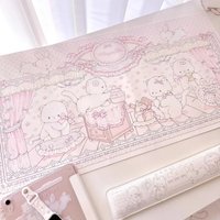 Sweet And Cute White Kitten Pu Leather Mousepad Office Desk Mat Mouse Pad Computer Speed Type Carpet Mat Player Laptop Keyboard