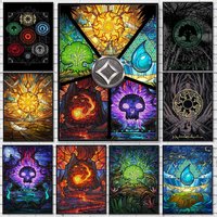 Magic The Gathering Game Poster Sticker Self Adhesive for Playroom Bedroom Hallway Home Wall Art Decor Gift