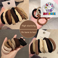10Pcs High Elastic Seamless Hair Rope For Women Girls Durable Ponytail Holder Simple Rubber Band Temperament Hair Accessories
