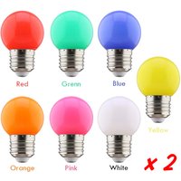 2pcs Colorful Led Light Bulb G45 E27 220V LED Lamp Red Yellow Blue Green Pink Orange White Christmas Wedding Night Light Indoor