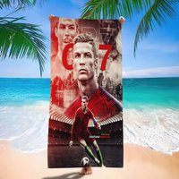 Football CR-7 Star Anime Beach Swimming Towel Soft Absorbent Washcloth Children's Gifts For Kids Travel Camping Gym