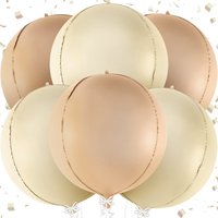 6pcs 22 inch White Sand Balloons Set Bohemian Balloons Matte Ivory Lace Cream Balloons Birthday Wedding Bridal Party Decorations
