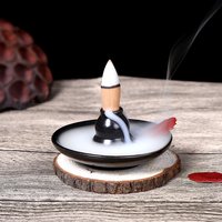 YXY Multifunctional Incense Burner Backflow Ceramic Incense Holder Gourd Coil Incense Base Mini Home Decor Black Cone Censer