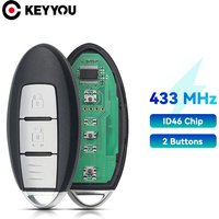 KEYYOU 2 Buttons 433Mhz ID46 Chip For Nissan Micra March Leaf Juke F15 Note E12 Tiida after 2012-2016 Remote Car Key