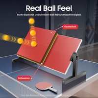 Table Tennis Rebound Board Trainer 360° Angle Height Adjustable Desktop Ping Pong Practice Board Solid Wood with 8 Rubber Blocks
