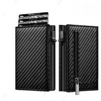 Rfid Credit Card Holder Money Bag Luxury Carbon Fiber Id Bank Cardholder Coin Purse Minimalist Wallet for Men Carteira Masculina