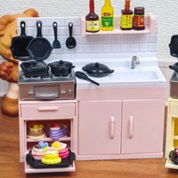 Mini Model Stove Kitchen Scene Simulation Children'S Doll Play Home Toy Ornament - Compact Kitchenware Set For Playtime Fun