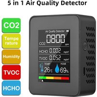 5 in 1 Digital Air Quality Monitor CO2 HCHO TVOC Humidity and Temperature multifunctional Monitor CO2 Tester LCD Rechargeable