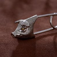 Vintage Animal Pig Head Keychain Pendant Brooch Hip Hop Punk Series pendant Bag Hanging Exquisite Handmade Accessories
