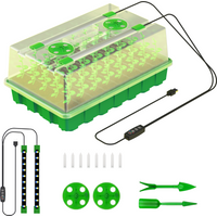 Plant Seed Starter Trays Kit,Seedling Tray with Grow Light Greenhouse Growing Trays with Holes 40 Cell