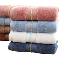 Bamboo Bathroom Towels Set - Soft Embroidered 34x74cm/70x140cm High Quality Hand & Face Towels - 1/4/6pcs Daily Use Gift Towels