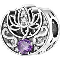 CYCUFF 925 Sterling Silver Lotus Hollow Texture Moon Pendants Bracelet Necklace Charms Fit Jewelry Party Beads DIY Fine Gifts