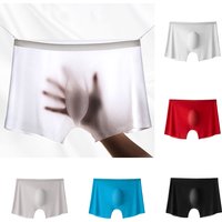 Men Underwear Soft Seamless Ice Silk Boxershorts Summer Ultrathin Underpants Elastic Transparent Panties Male Boxer Pants