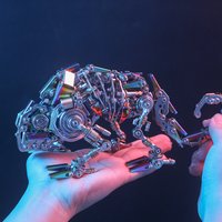 3d Mechanical Chameleon Model Diy Metal Assembly Animals Kit Steampunkk Assemble Puzzles Toy for children Adults