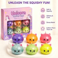 Giant Unicorn Bao Bun Squishy Popping Bead Filled Soft Squeeze Fidget Sensory Anxiety Relief Office Desk Companion Prop Gift