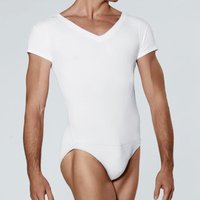 Mens Gymnastic Leotard Bodysuit for Ballet Dancing Short Sleeve Acrobatics Stretchy Gymnastics Leotard Jumpsuit Dancewear